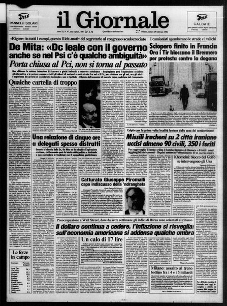 Il giornale : quotidiano del mattino